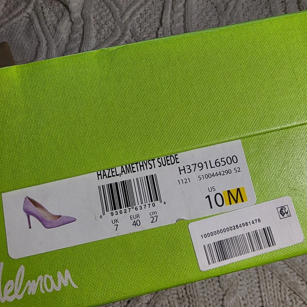 Sam Edelman Hazel Pump Amethyst Purple Suede Pointed Toe Womens 10 NEW